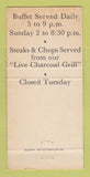 Matchbook Cover - General Hutchinson House Syracuse NY 30 Strike