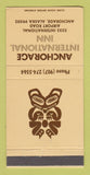 Matchbook Cover - Anchorage International Inn AK 30 Strike
