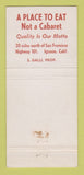 Matchbook Cover - Galli's Liquor Ignacio CA 21 Strike Feature