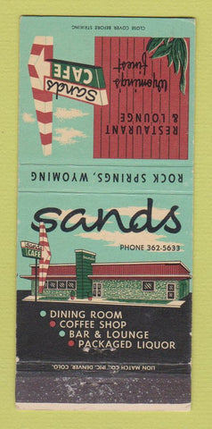Matchbook Cover - Sands Cafe Restaurant Rock Springs WY 30 Strike