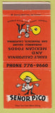 Matchbook Cover - Senor Pico Mexican Food San Francisco CA 30 Strike