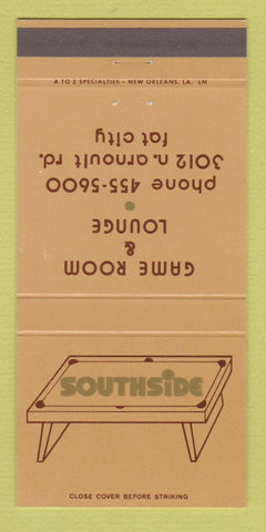 Matchbook Cover - Southside Game Room New Orleans LA Billiards 30 Strike