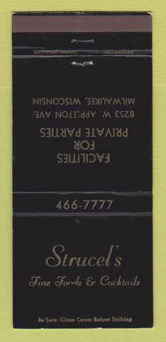 Matchbook Cover - Strucel's Restaurant Milwaukee WI 30 Strike