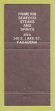 Matchbook Cover - Sawmill Restaurant Arcadia CA 30 Strike