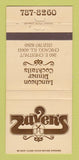 Matchbook Cover - Raven's Restaurant Chicago IL 30 Strike