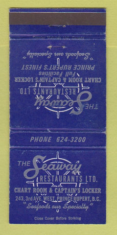 Matchbook Cover - Seaway Restaurants Prince Rupert BC 30 Strike