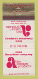 Matchbook Cover - Alden Calcium Products Des Moines IA 30 Strike