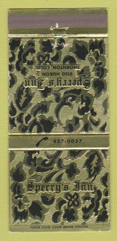 Matchbook Cover - Sperry's Inn Thornton Colorado 30 Strike