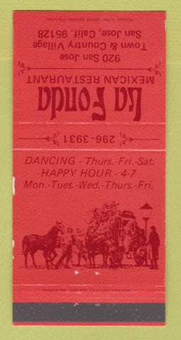 Matchbook Cover - La Fonda Mexican Restaurant San Jose CA 30 Strike