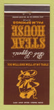 Matchbook Cover - Bob Lippert's Steak House Palm Springs CA 30 Strike