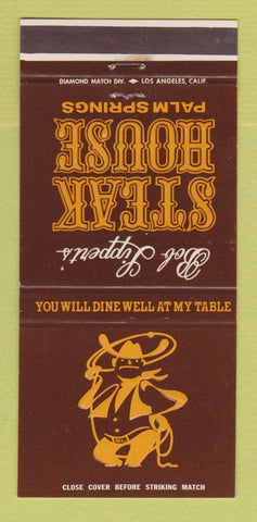 Matchbook Cover - Bob Lippert's Steak House Palm Springs CA 30 Strike