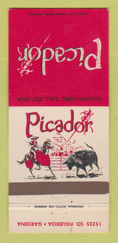 Matchbook Cover - Picador Restaurant Gardena CA  30 Strike