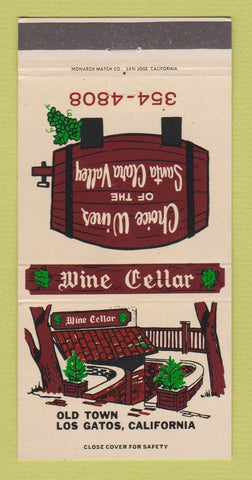Matchbook Cover - Wine Cellar Los Gatos CA 30 Strike