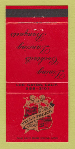Matchbook Cover - Villa Felice Los Gatos CA 30 Strike