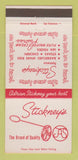Matchbook Cover - Stickney's Restaurant Redwood City Palo Alto CA 30 Strike