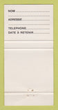 Matchbook Cover - Studio 157 La Boite en Haut Montreal QC 30 Strike