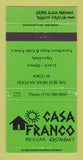 Matchbook Cover - Casa Franco Mexican Restaurant Mission Viejo CA WEAR 30 Strike