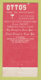 Matchbook Cover - Otto's Pink Pig Sherman Oaks CA 30 Strike