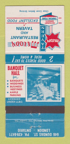 Matchbook Cover - Melody Restaurant Tavern London ON 30 Strike