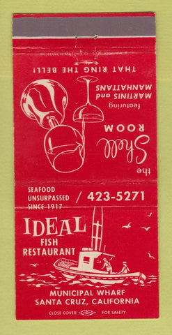 Matchbook Cover - Ideal Fish Restaurant Santa Cruz CA Shell Room 30 Strike