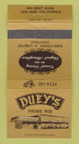 Matchbook Cover - Duey's Prime Rib San Jose CA 30 Strike