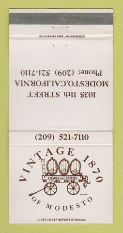 Matchbook Cover - Vintage 1870 Modesto CA WEAR 30 Strike