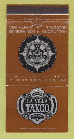 Matchbook Cover - La Villa Taxco Mexican Glendale Hollywood CA WEAR 30 Strike