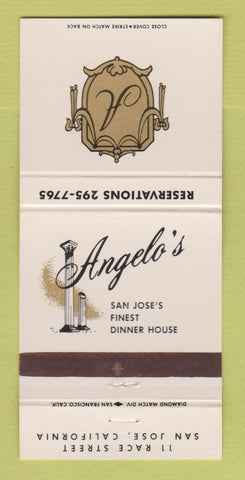 Matchbook Cover - Angelo's Restaurant San Jose CA WEAR 30 Strike
