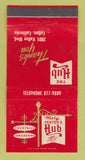 Matchbook Cover - Mary Fenter's Hub Restaurant Colton CA 30 Strike