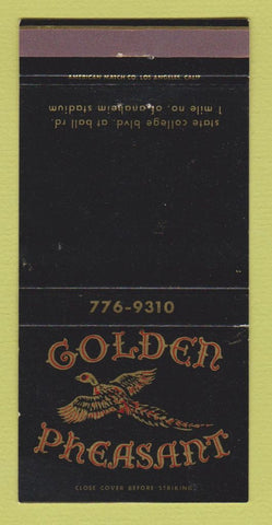 Matchbook Cover - Golden Pheasant Restaurant Anaheim CA 30 Strike