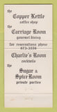 Matchbook Cover - Copper Kettle Bishop CA Restaurant WEAR 30 Strike