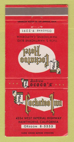 Matchbook Cover - Cockatoo Inn Hawthorne CA 30 Strike
