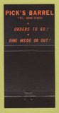 Matchbook Cover - Pick's Candy House North Bend WA 30 Strike