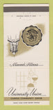 Matchbook Cover - University Union Macomb IL Western Illinois 30 Strike
