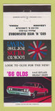 Matchbook Cover - 1966 Oldsmobile Geo Wise Lebanon PA 30 Strike