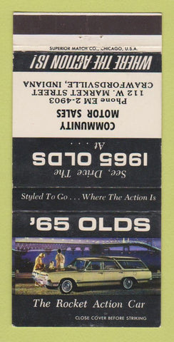 Matchbook Cover - 1965 Oldsmobile Crawfordsville IN 30 Strike