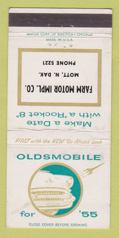Matchbook Cover - 1955 Oldsmobile Mott ND tractors WEAR 30 Strike