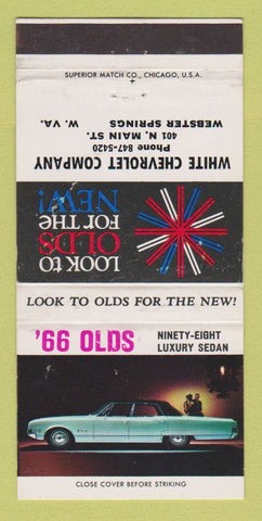 Matchbook Cover - 1966 Oldsmobile White Webster Springs WV 30 Strike