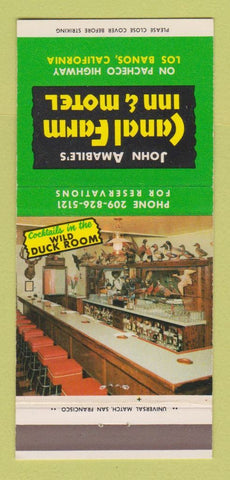 Matchbook Cover - Canal Farm Inn Motel Los Banos CA 30 Strike