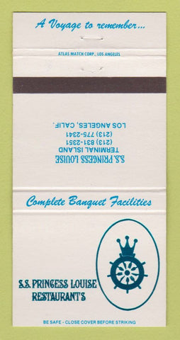 Matchbook Cover - SS Princess Louise Restaurants Los Angeles CA 30 Strike