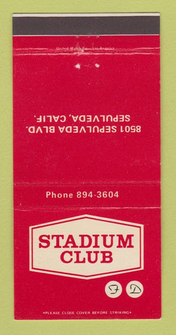 Matchbook Cover - Stadium Club Sepulveda CA 30 Strike