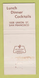 Matchbook Cover - LA Cabane French Restaurant San Francisco CA WEAR 30 Strike