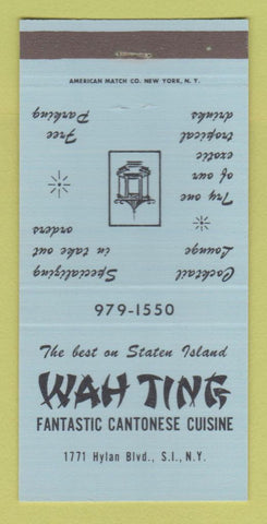 Matchbook Cover - Wah Ting Chinese Restaurant State Island NY 30 Strike