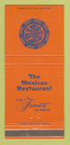 Matchbook Cover - Fairmont Hotel San Francisco CA Mexican Restaurant 30 Strike