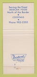 Matchbook Cover - Fairmont Hotel San Francisco CA Mexican Restaurant 30 Strike