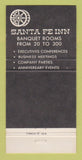 Matchbook Cover - Santa Fe Inn El Monte CA 30 Strike