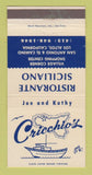 Matchbook Cover - Cricchio's Restaurant Italian Los Altos CA 30 Strike