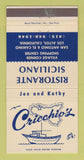 Matchbook Cover - Cricchio's Restaurant Italian Los Altos CA 30 Strike
