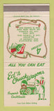 Matchbook Cover - Ed's Chuck Wagon Restaurant San Francisco Jose CA 30 Strike