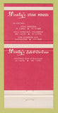 Matchbook Cover - Monty's Steak Arcadia Encino Pasadena CA 30 Strike